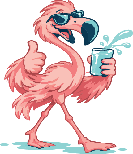Flowmingo mascot